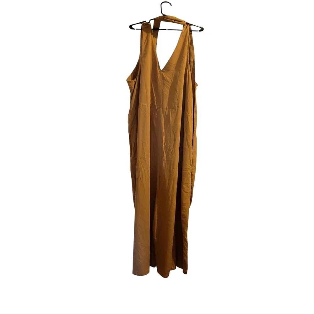 Old Navy Elegant Mustard Yellow Flare Leg Jumpsuit NWOT Size 4X - Picture 3 of 6